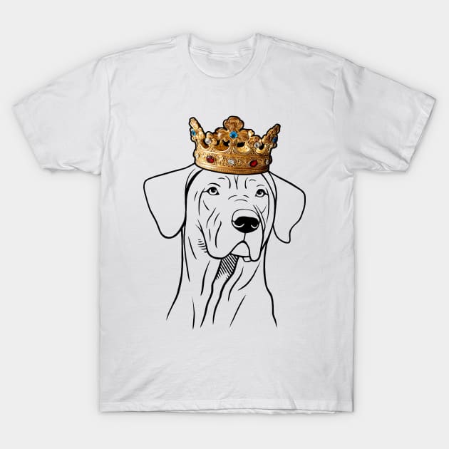 Rhodesian Ridgeback Dog King Queen Wearing Crown T-Shirt by millersye